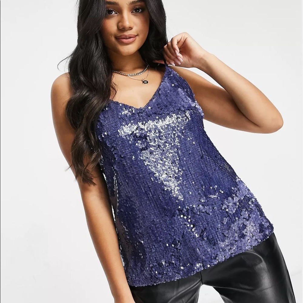DKNY Sequin Blue Cami XS
